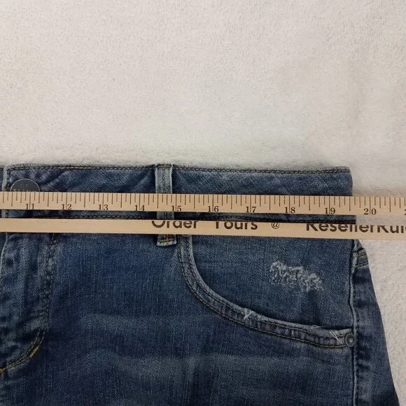 NEW SLINK Size 18 Boot Cut Curvy Denim Jeans Distressed in Erica Blue Wash Boot Cut